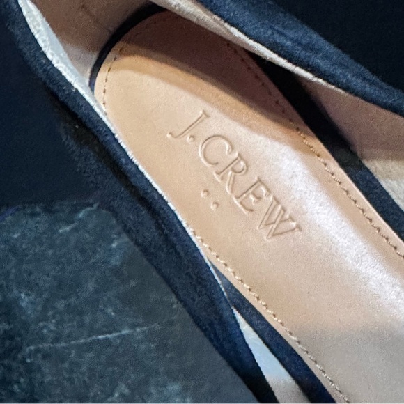 Black Leather J Crew Pointed Toe Flats Size 8 Fairycore Minimalist Career Work - Picture 6 of 10